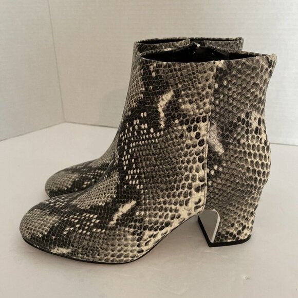 Essex Lane Gabriella Leather Snake-Skin Ankle Boots Booties Womens Size 6 - Picture 8 of 16